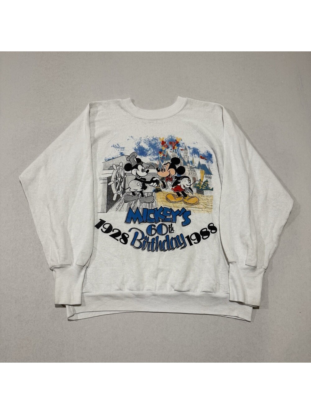 Vintage 1988 Mickey Mouse 60th Birthday Sweatshirt Size Large Men’s